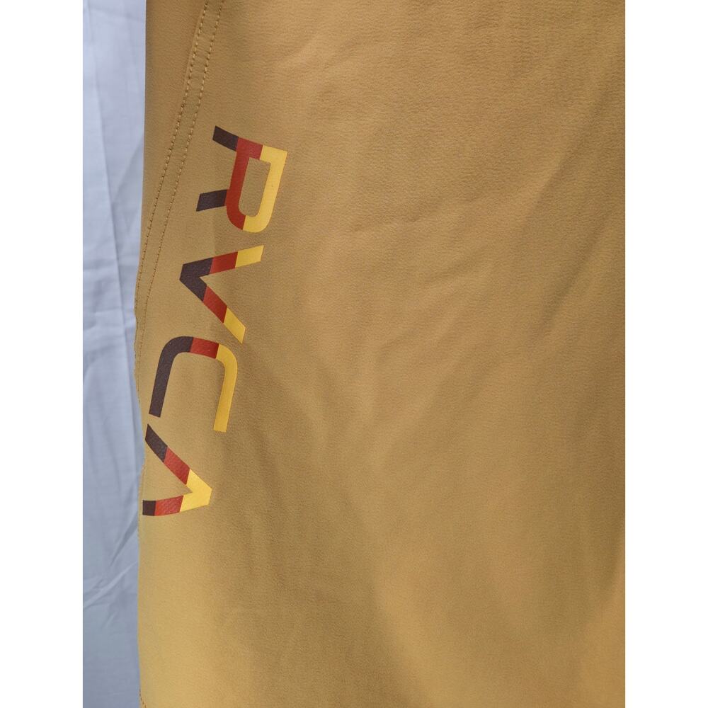 RVCA Boardshorts Mens 34 Yellow Surf Swim Stretch Drawstring Performance Shorts